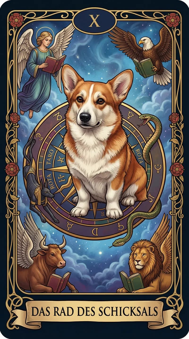 Tarotkarte Das Rad des Schicksals aus einem personalisierten Beispieldeck