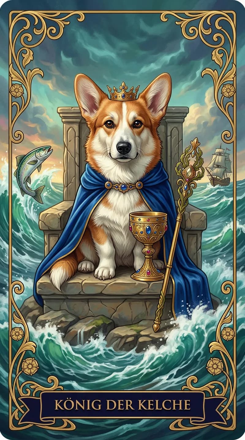 Tarotkarte König der Kelche aus einem personalisierten Beispieldeck