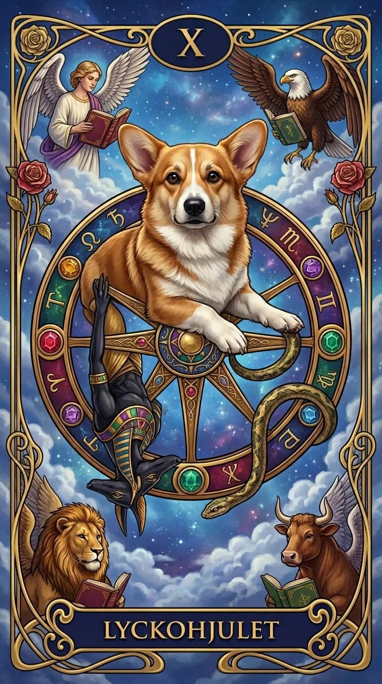 Tarotkortet Lyckohjulet från en personlig exempelkortlek