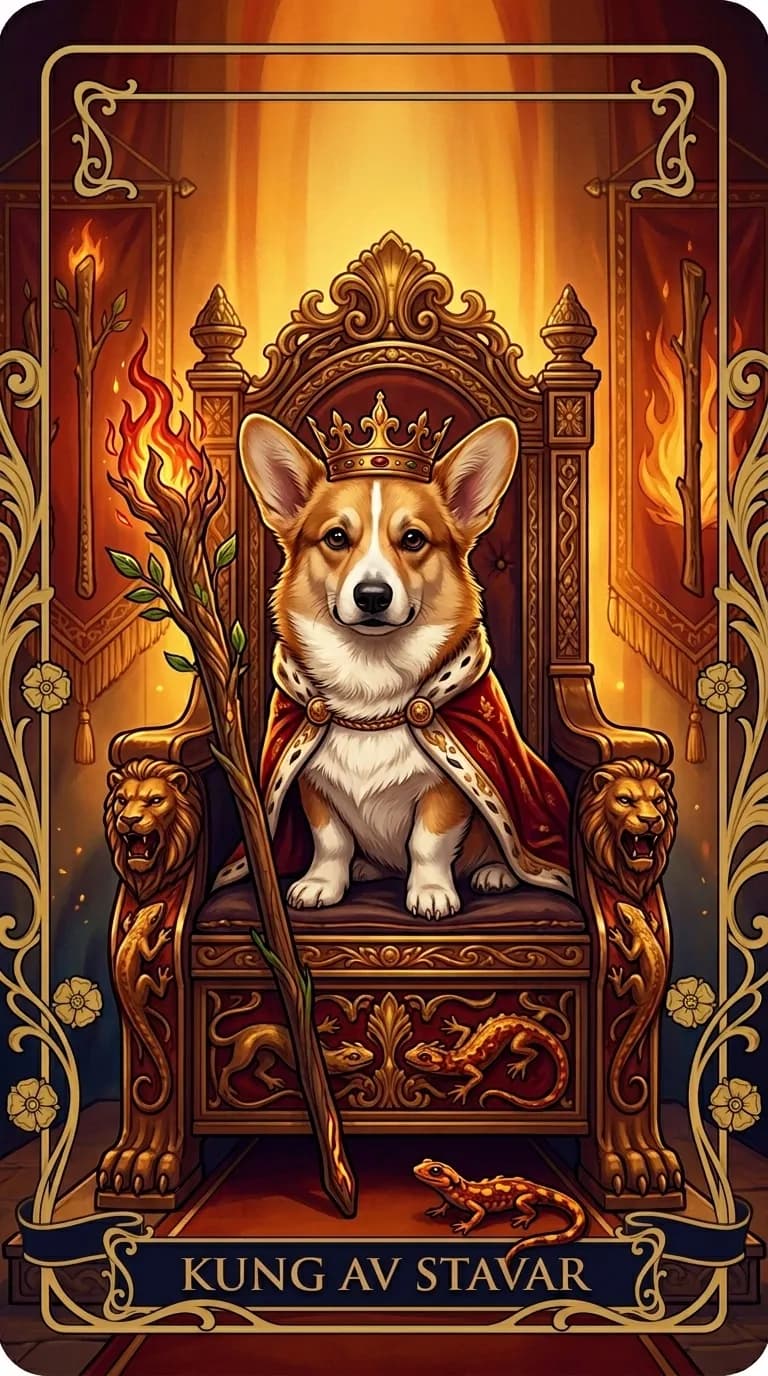 Tarotkortet Kung av Stavar från en personlig exempelkortlek