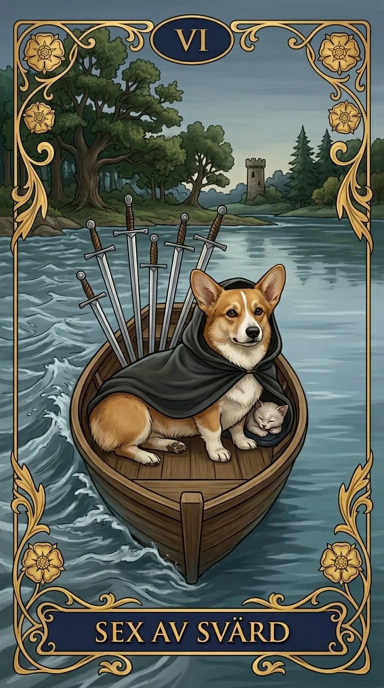 Tarotkortet Sex av Svärd från en personlig exempelkortlek