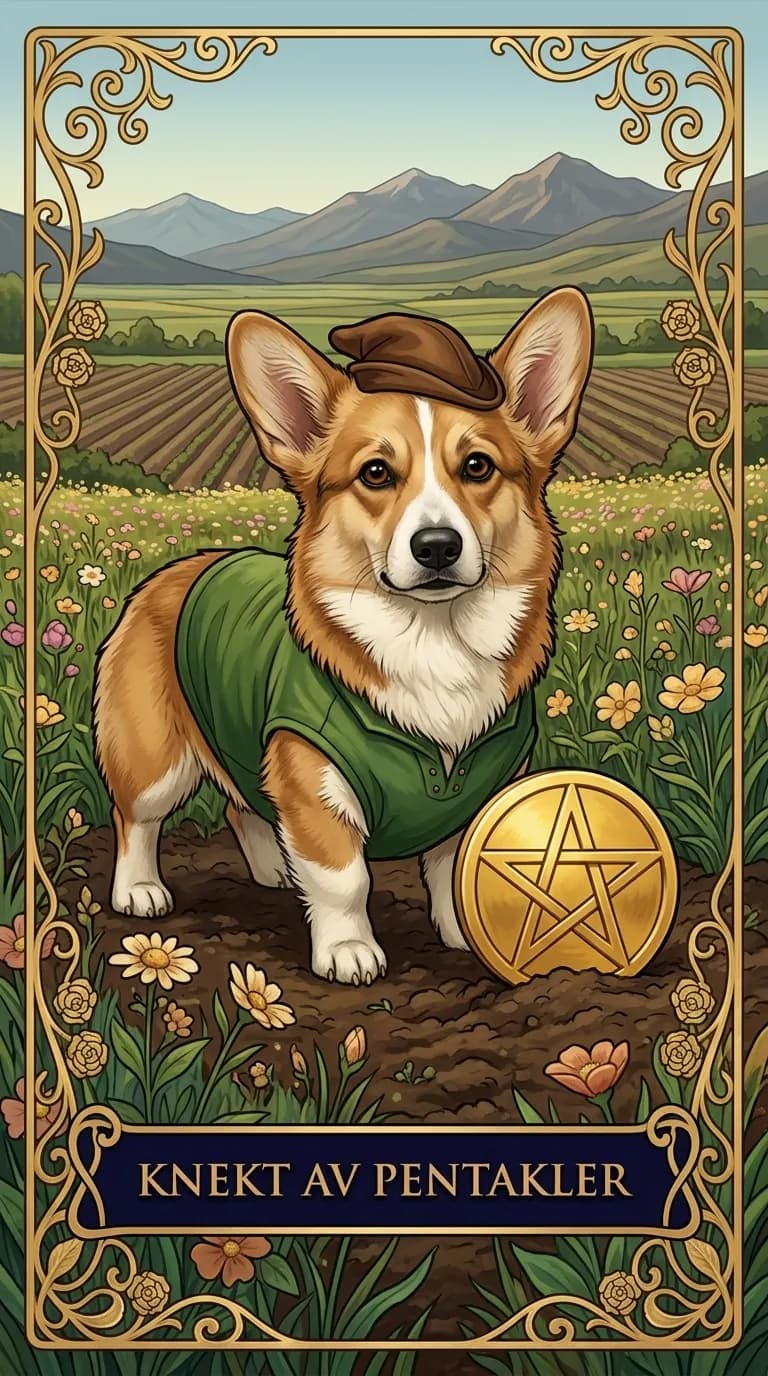 Tarotkortet Knekt av Pentakler från en personlig exempelkortlek