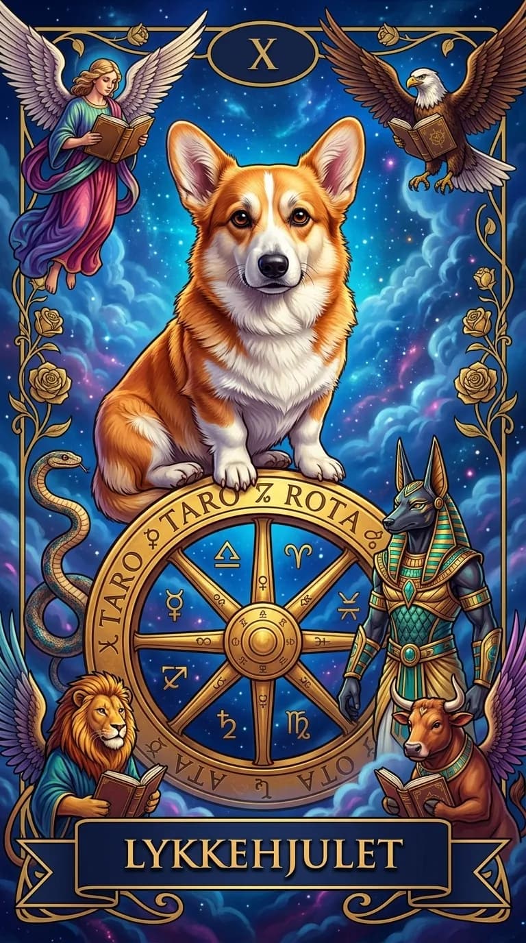 Tarotkortet Lykkehjulet fra en personlig eksempelkortstokk