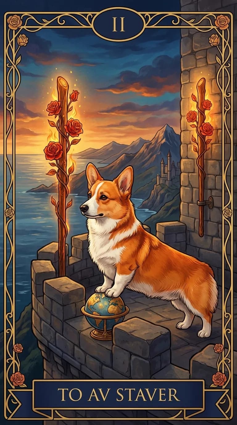 Tarotkortet To av Staver fra en personlig eksempelkortstokk