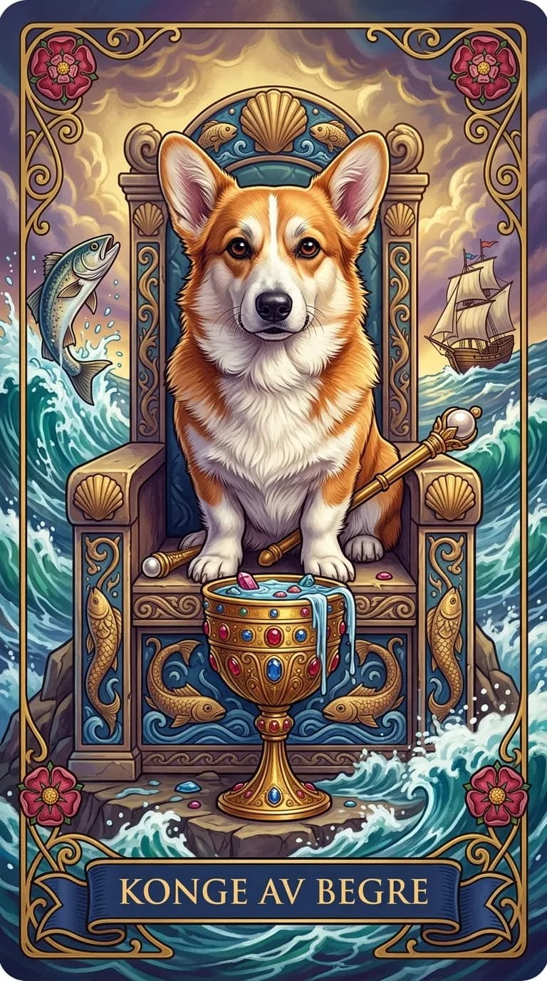 Tarotkortet Konge av Begre fra en personlig eksempelkortstokk