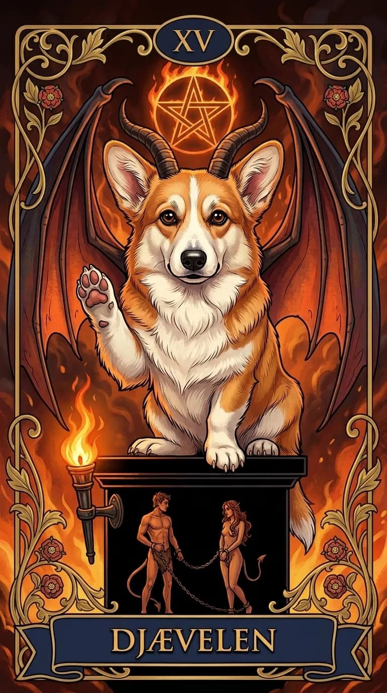 Tarotkortet Djævelen fra et personligt eksempelkortsæt