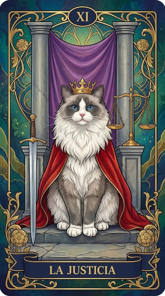 Carta de tarot La Justicia de una baraja de muestra personalizada