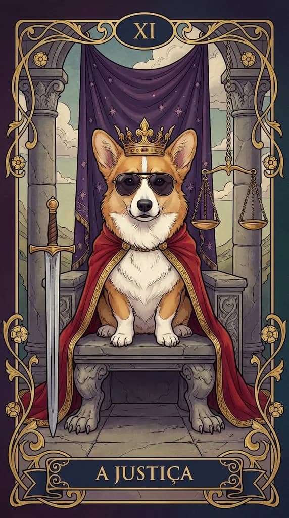 Carta de tarot A Justiça de um baralho de exemplo personalizado