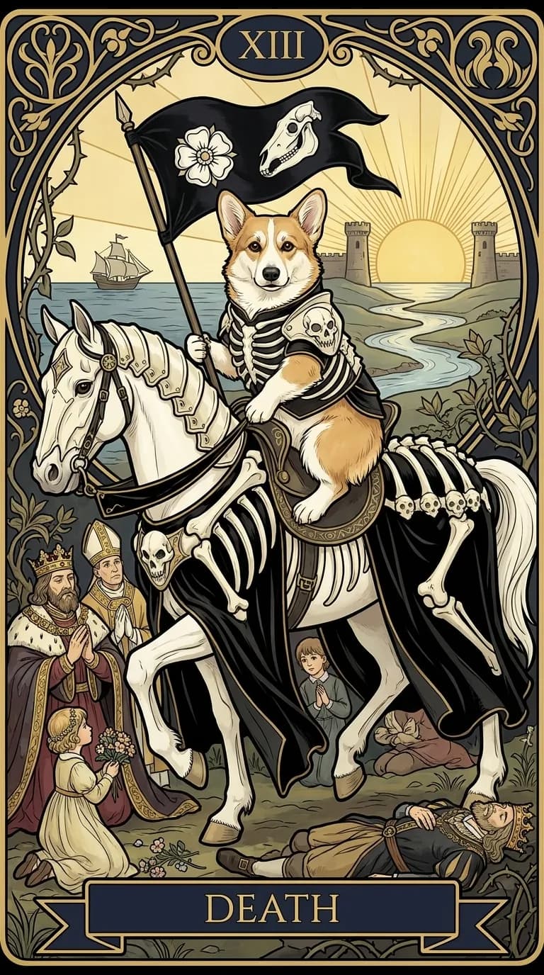 Death tarot card from a personalized sample deck