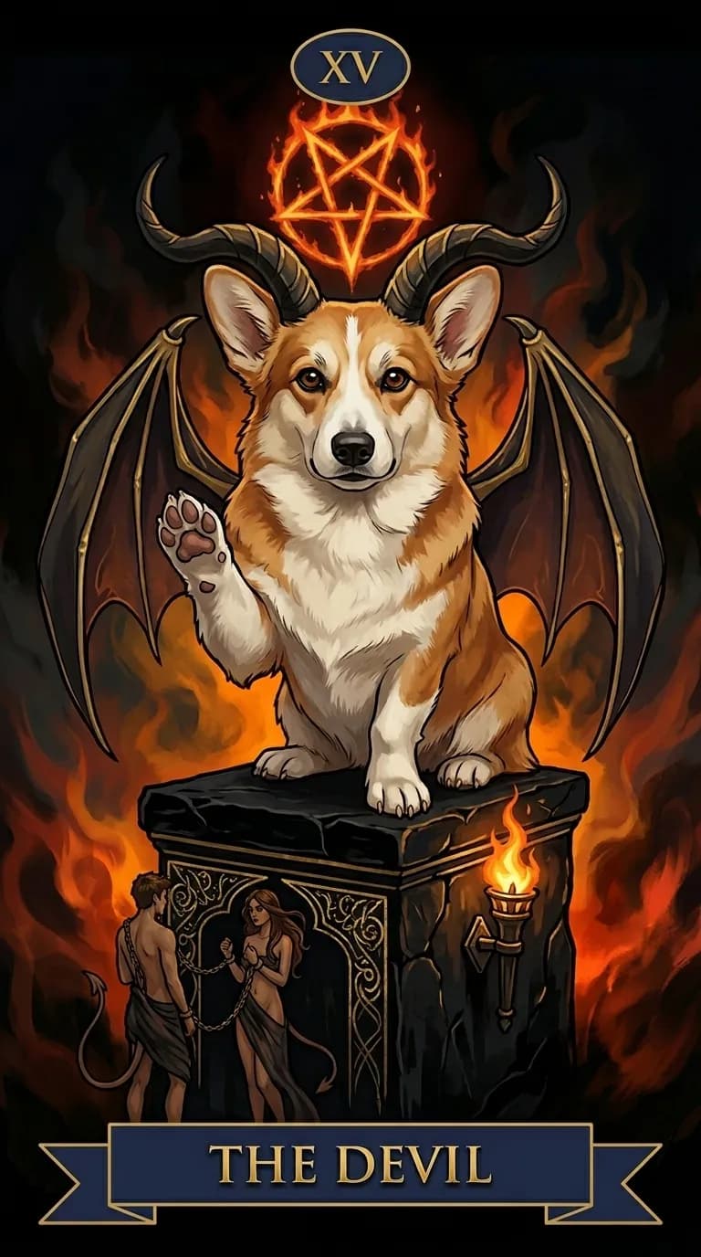 The Devil tarot card from a personalized sample deck