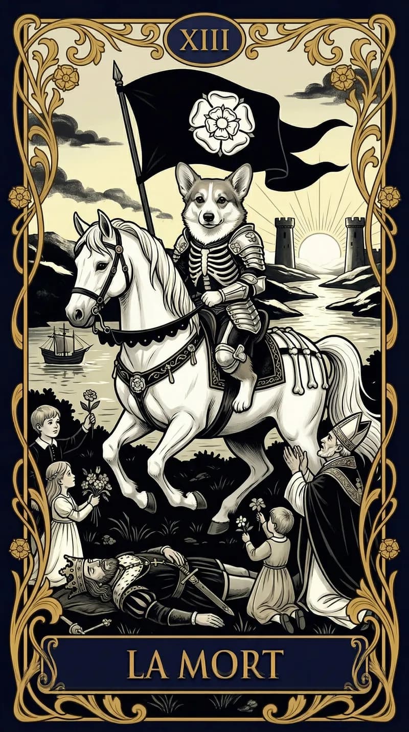 Carte de tarot La Mort issue d'un jeu d'exemple personnalisé