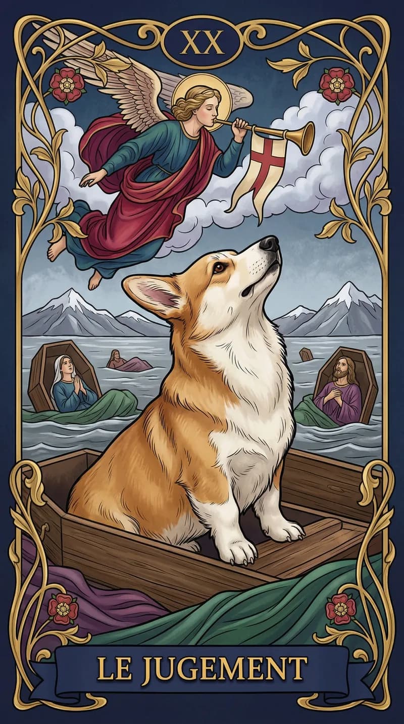 Carte de tarot Le Jugement issue d'un jeu d'exemple personnalisé
