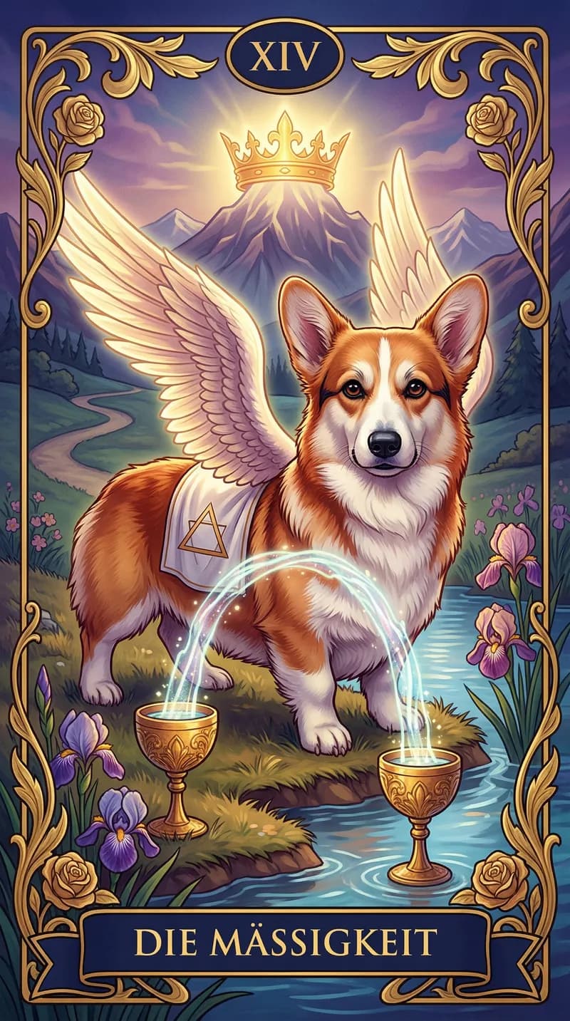 Tarotkarte Die Mäßigkeit aus einem personalisierten Beispieldeck