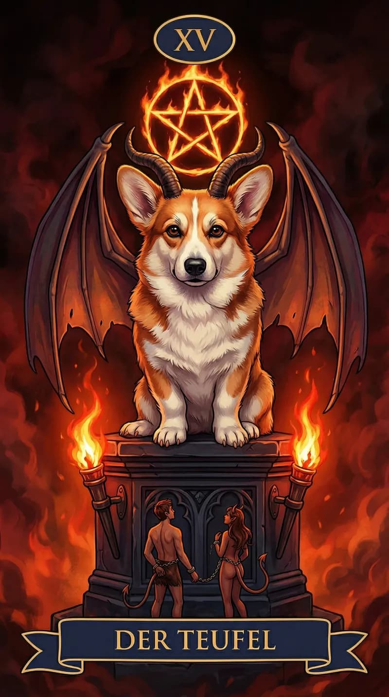 Tarotkarte Der Teufel aus einem personalisierten Beispieldeck