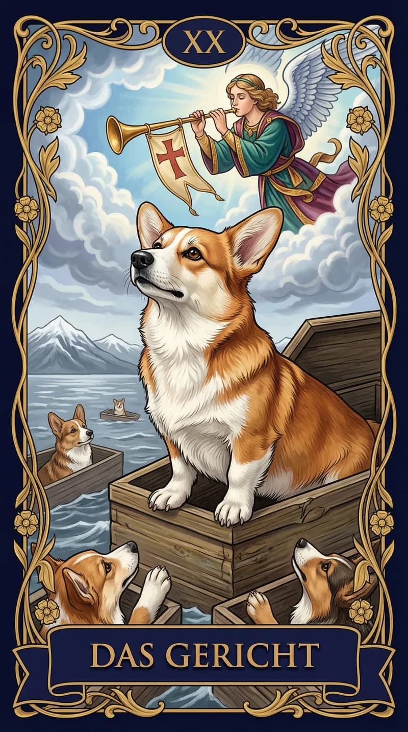 Tarotkarte Das Gericht aus einem personalisierten Beispieldeck