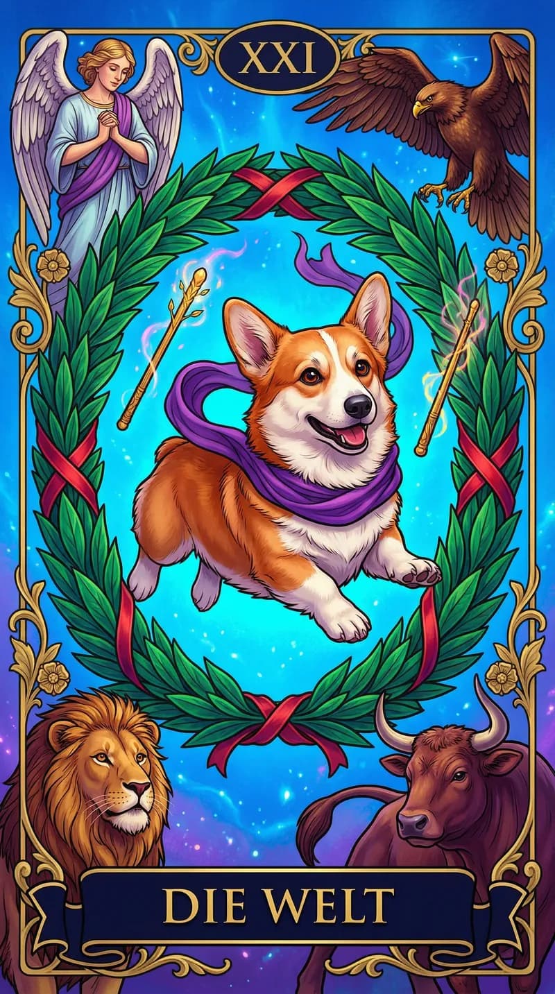 Tarotkarte Die Welt aus einem personalisierten Beispieldeck