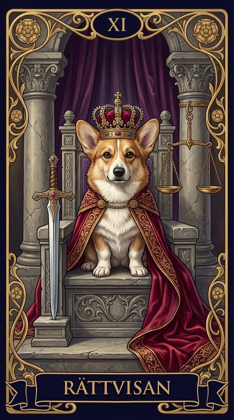 Tarotkortet Rättvisan från en personlig exempelkortlek