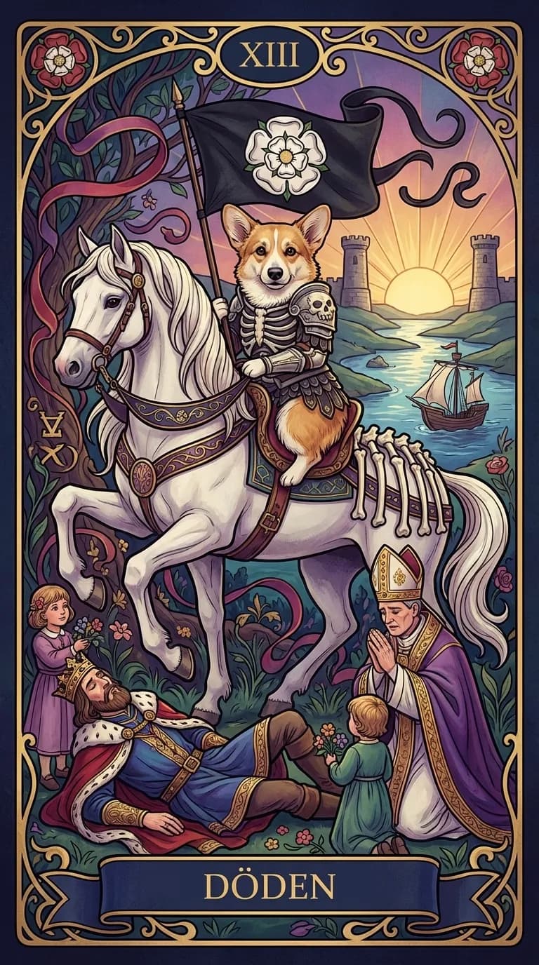Tarotkortet Döden från en personlig exempelkortlek