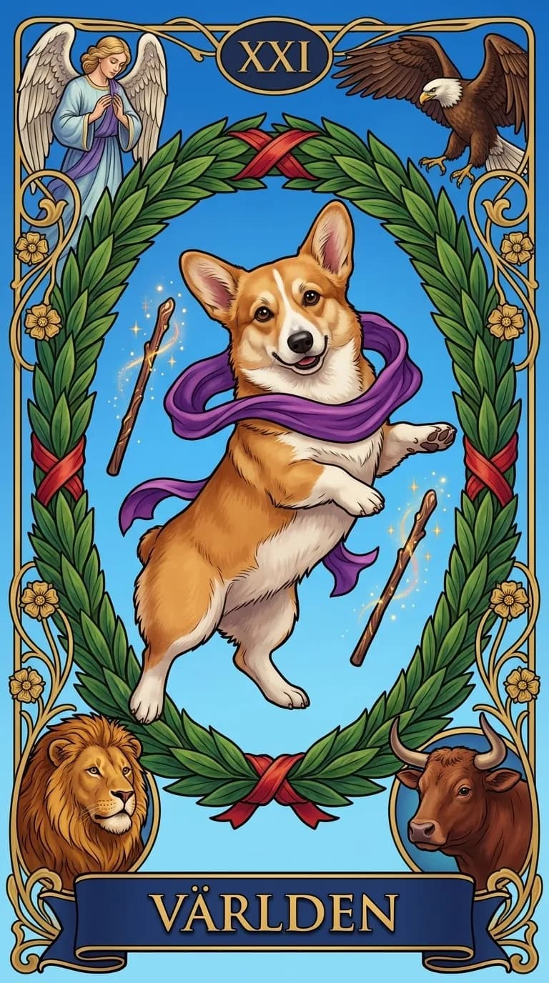 Tarotkortet Världen från en personlig exempelkortlek