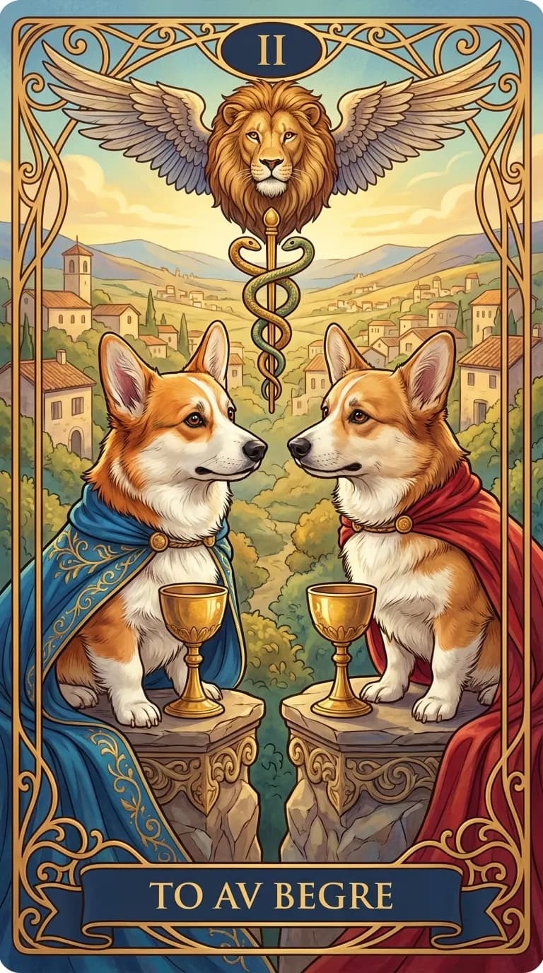 Tarotkortet To av Begre fra en personlig eksempelkortstokk