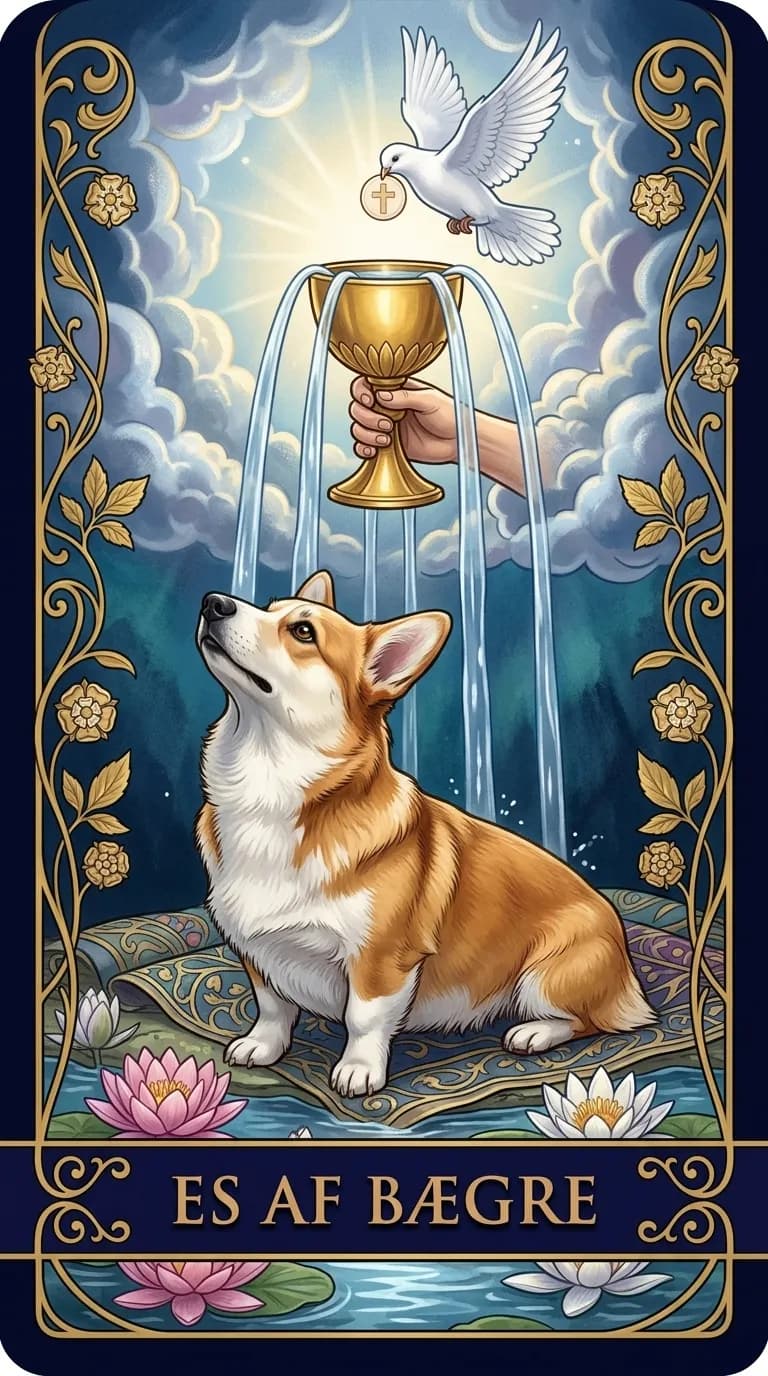 Tarotkortet Es af Bægre fra et personligt eksempelkortsæt