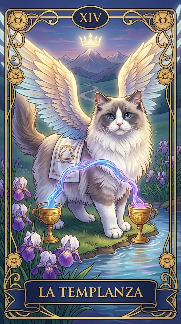 Carta de tarot La Templanza de una baraja de muestra personalizada