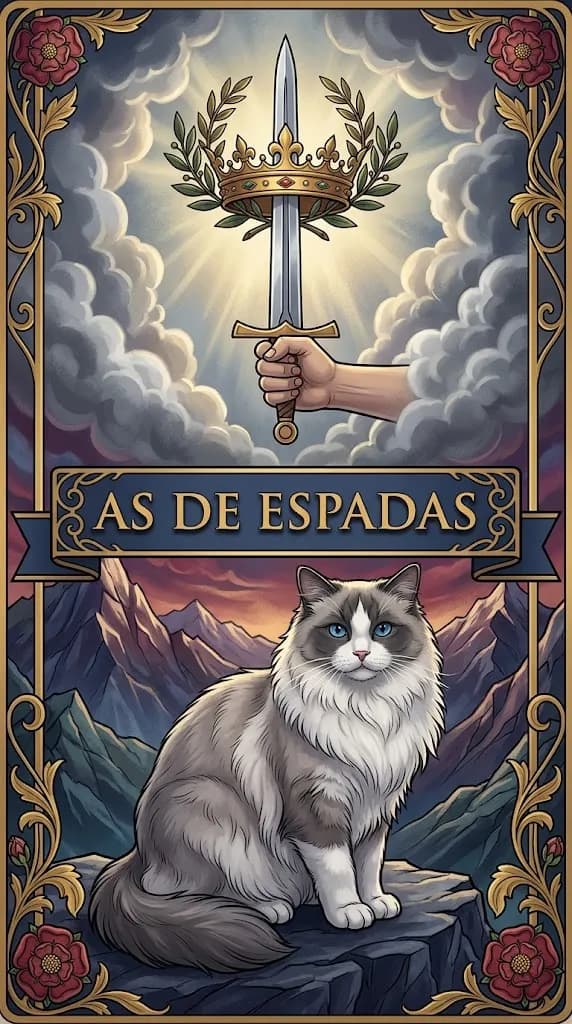 Carta de tarot As de Espadas de una baraja de muestra personalizada