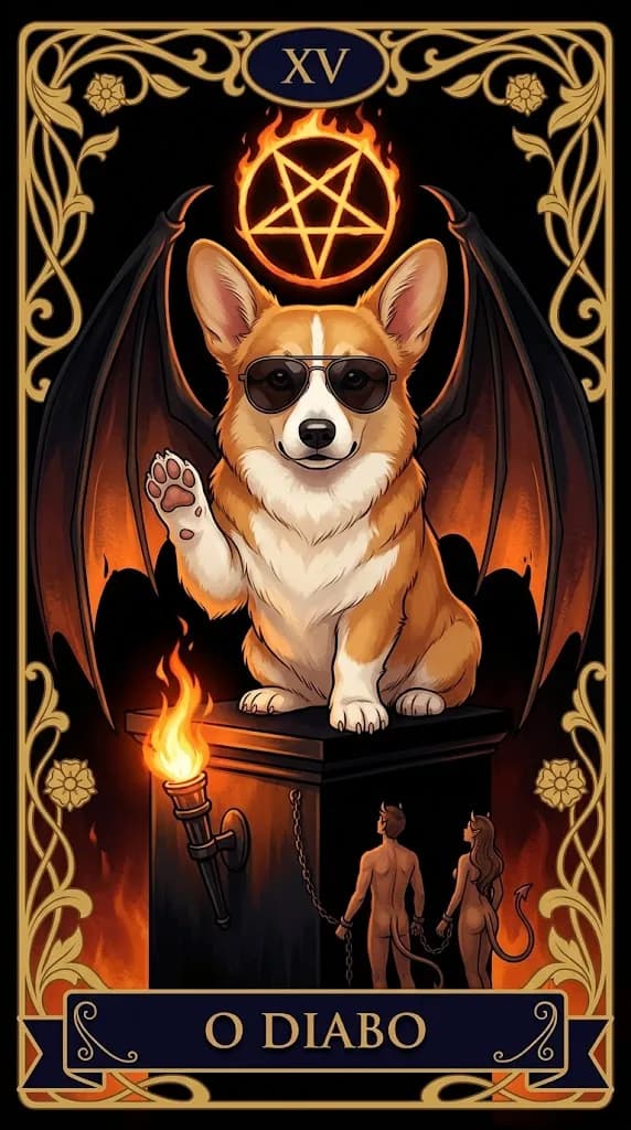 Carta de tarot O Diabo de um baralho de exemplo personalizado