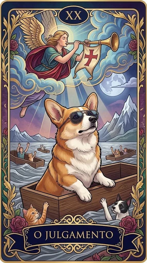 Carta de tarot O Julgamento de um baralho de exemplo personalizado