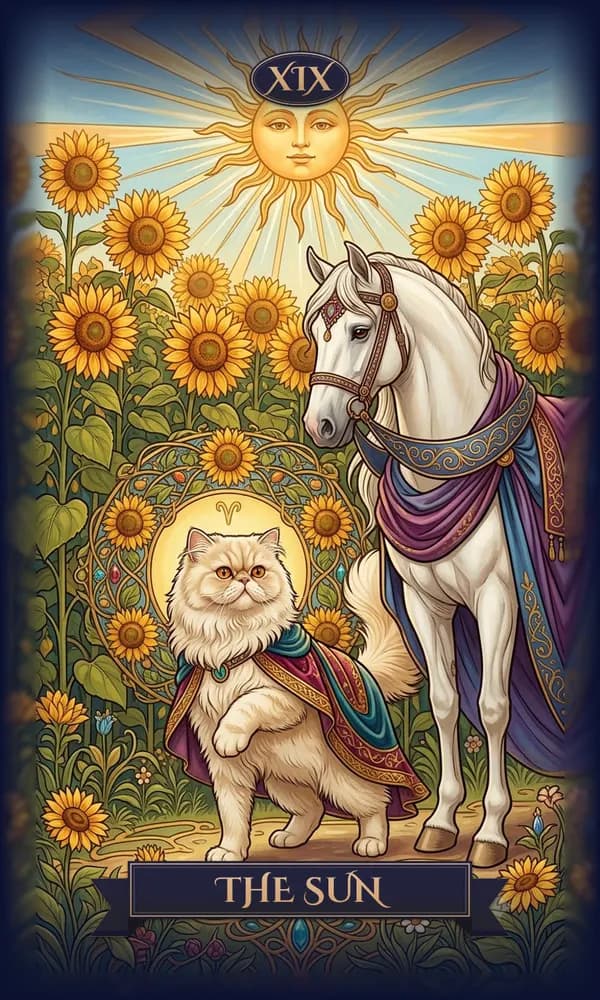 Persian as The Sun on a personalized tarot card